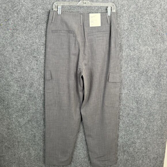 A New Day Tapered Dress Pants Gray Women Sz 8 Cargo Pockets High Rise NWT - Picture 9 of 16